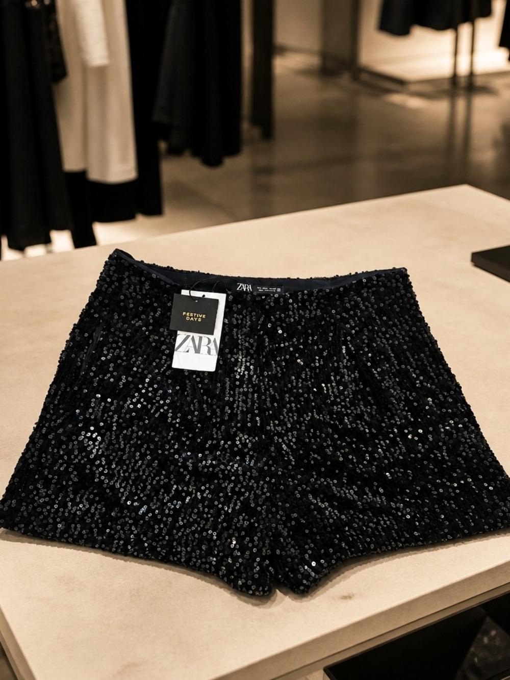 ZARA Black Sequin Women’s Shorts